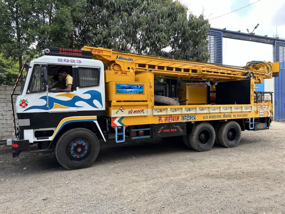 Truck-mounted drilling equipment prepared for field service