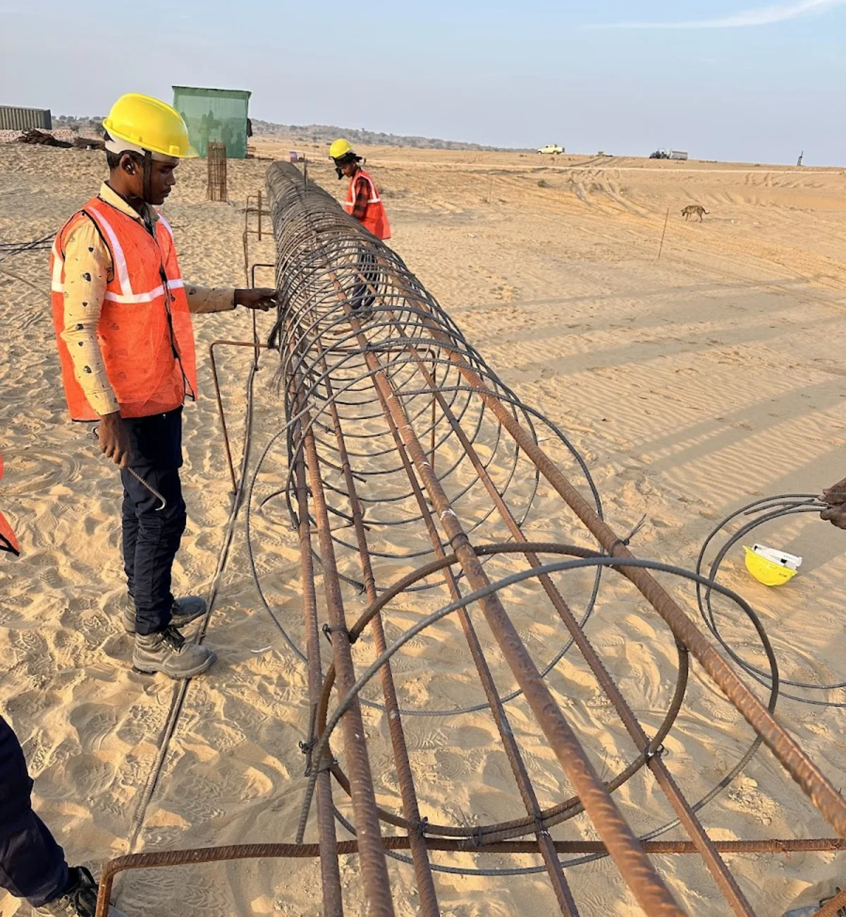 Pile cage preparation for foundation work