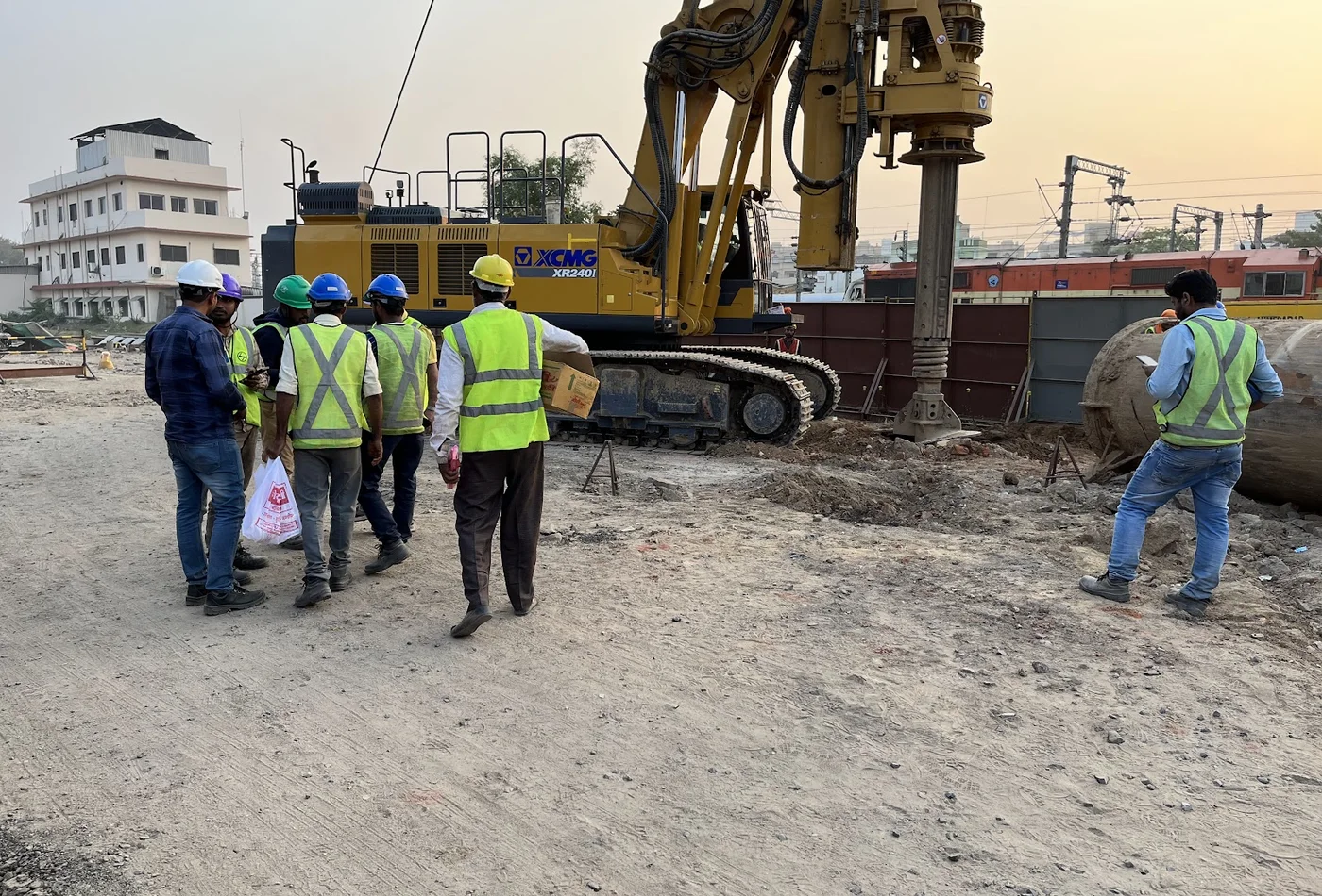 SGMRC site team coordinating foundation equipment work